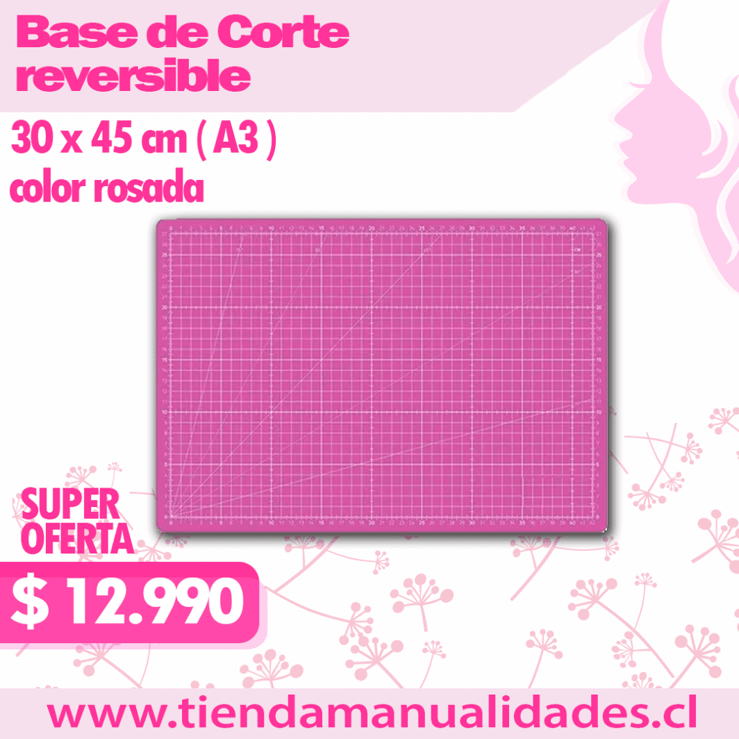 BDC 06 Base de Corte Reversible  30 x 45 cm  A3  Color Rosado