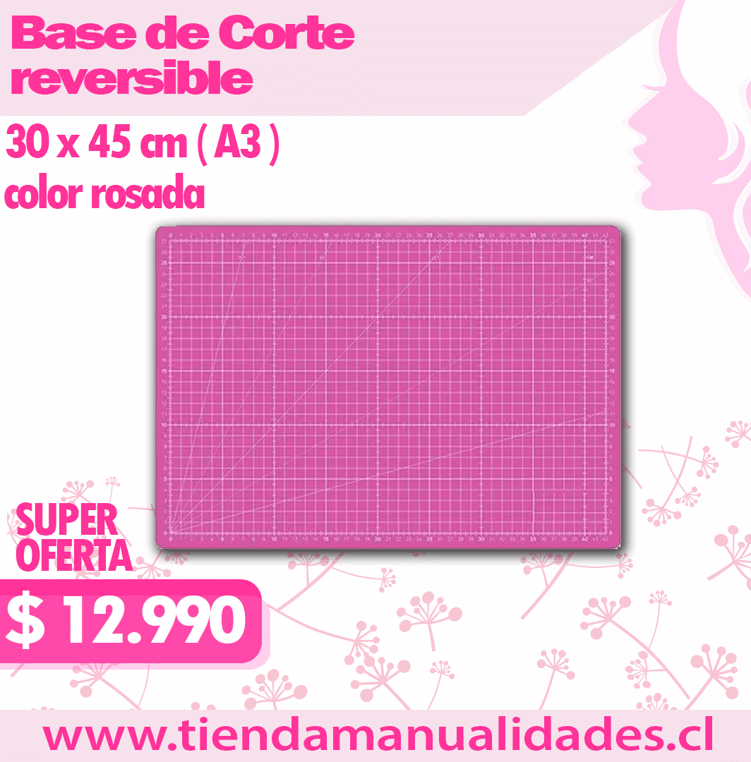 BDC 06 Base de Corte Reversible  30 x 45 cm  A3  Color Rosado