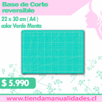 BDC 02 Base de Corte Reversible 22cm x 30cm  A4 Color Verde Menta