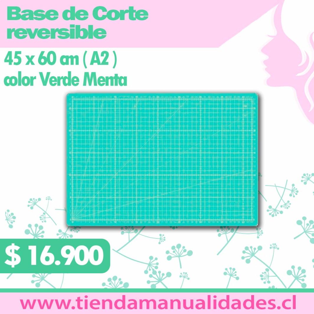 BDC 04 Base de Corte Reversible 45cm x 60 cm A2 Color Verde Menta