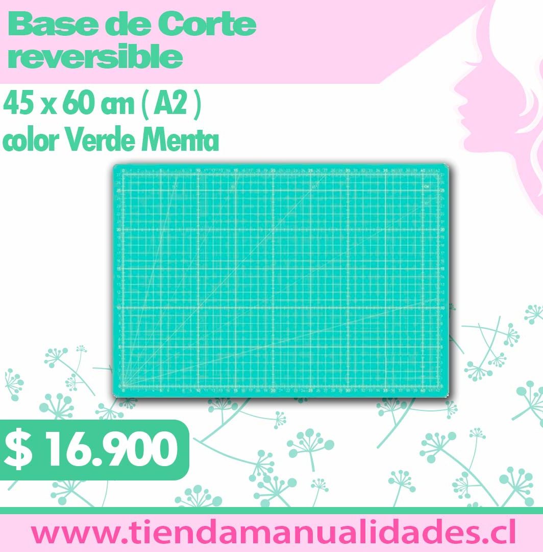 BDC 04 Base de Corte Reversible 45cm x 60 cm A2 Color Verde Menta