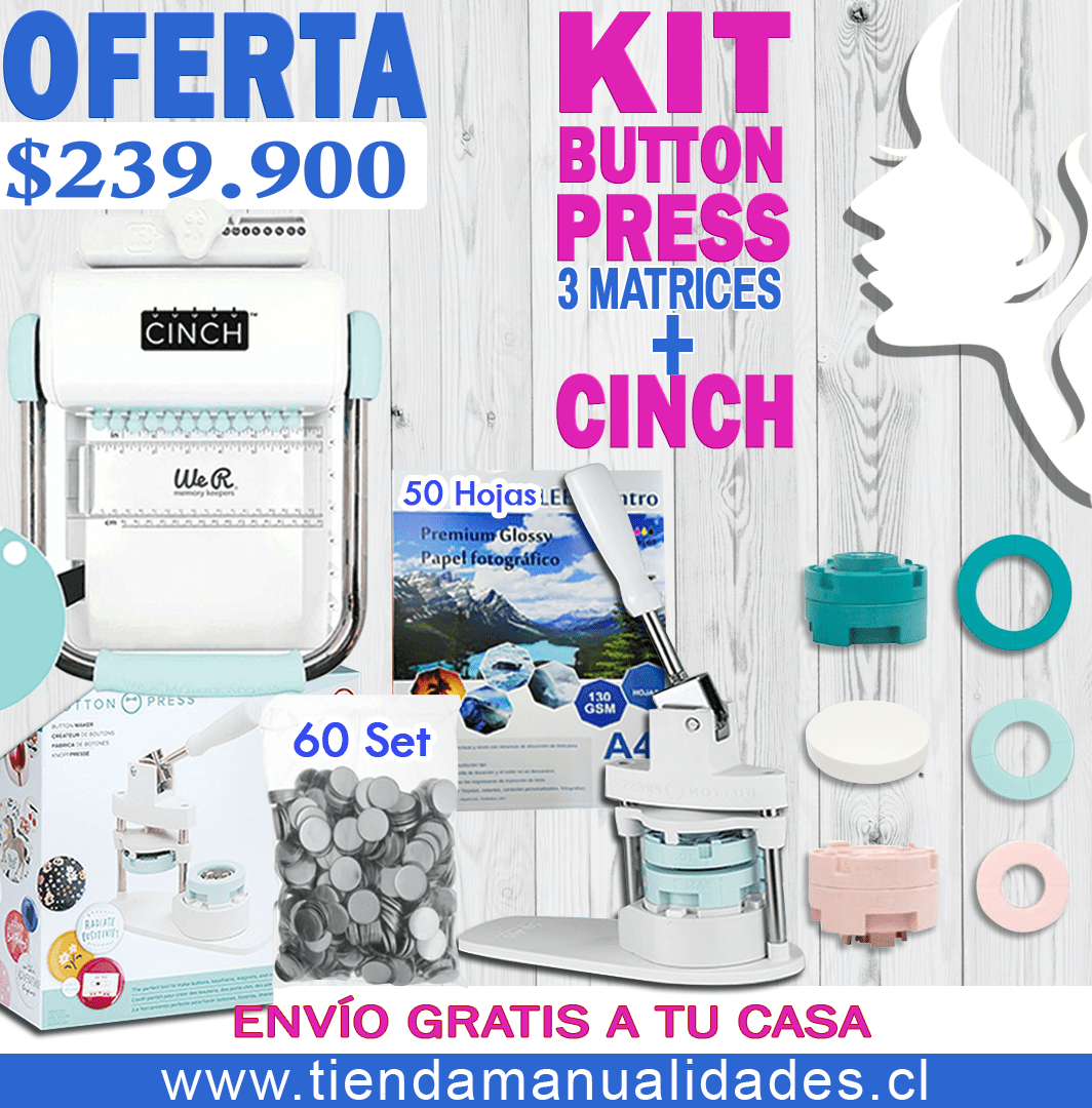 CH260 KIT CINCH REDONDA + BUTTON PRESS