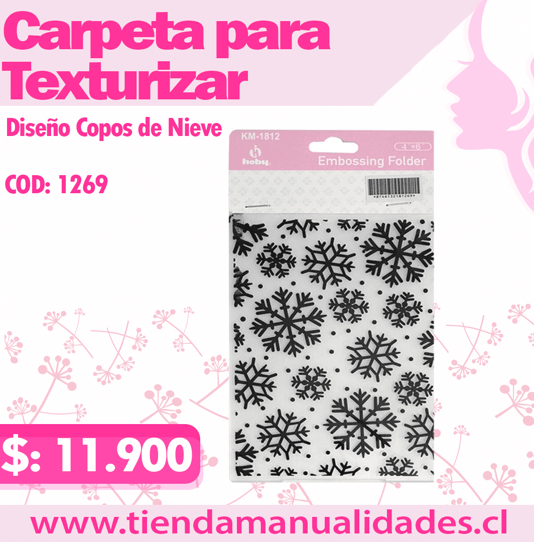 MTT-09 - Texturizados COPOS DE NIEVE / Carpetas de Repujado -ENTREGA INMEDIATA