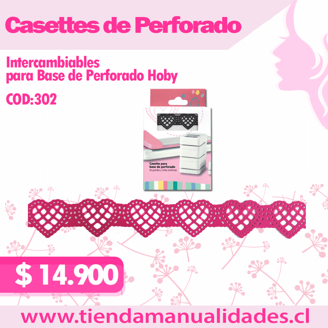 CBP-302- Casette para perforadora HOBY- CORAZON -ENTREGA INMEDIATA