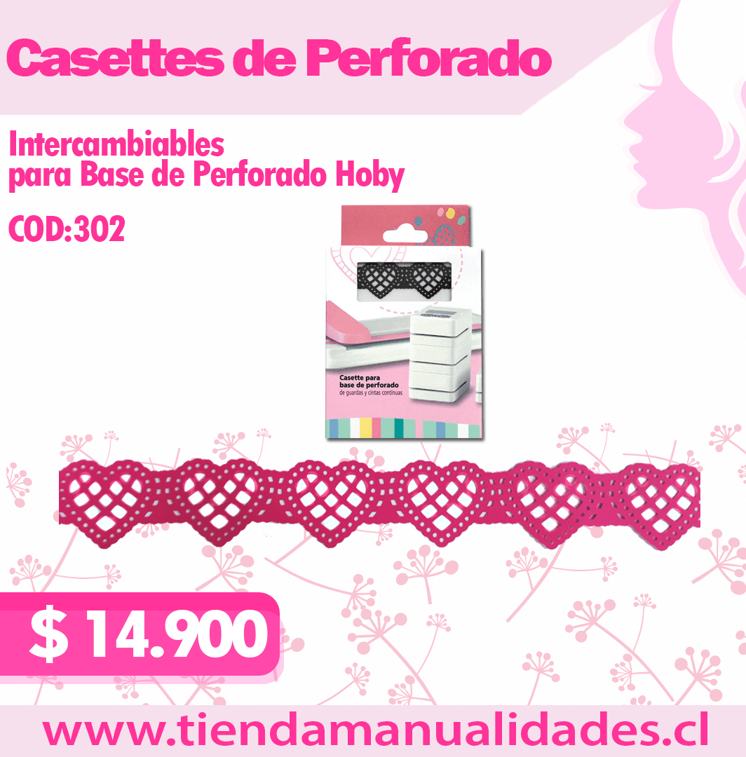 CBP-302- Casette para perforadora HOBY- CORAZON -ENTREGA INMEDIATA