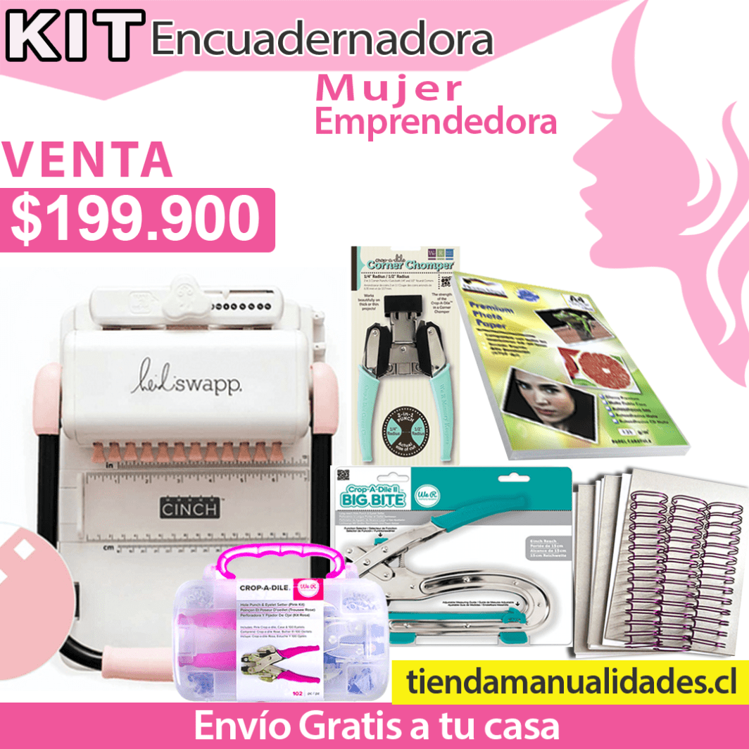 CH190 KIT CINCH CUADRADA + BIG BITE + CORNER CHOMPER + CROP A DILE + PAPEL FOTOGRÁFICO
