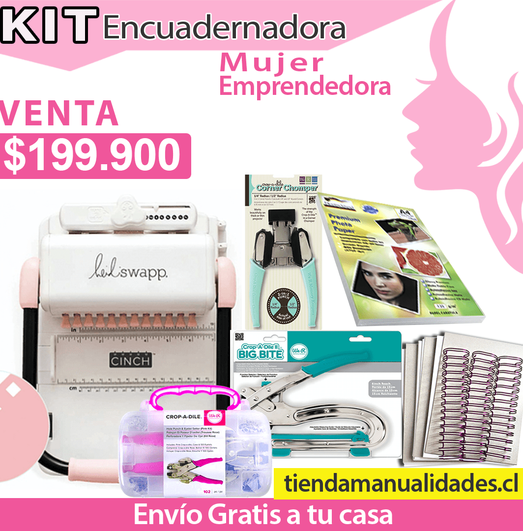 CH190 KIT CINCH CUADRADA + BIG BITE + CORNER CHOMPER + CROP A DILE + PAPEL FOTOGRÁFICO