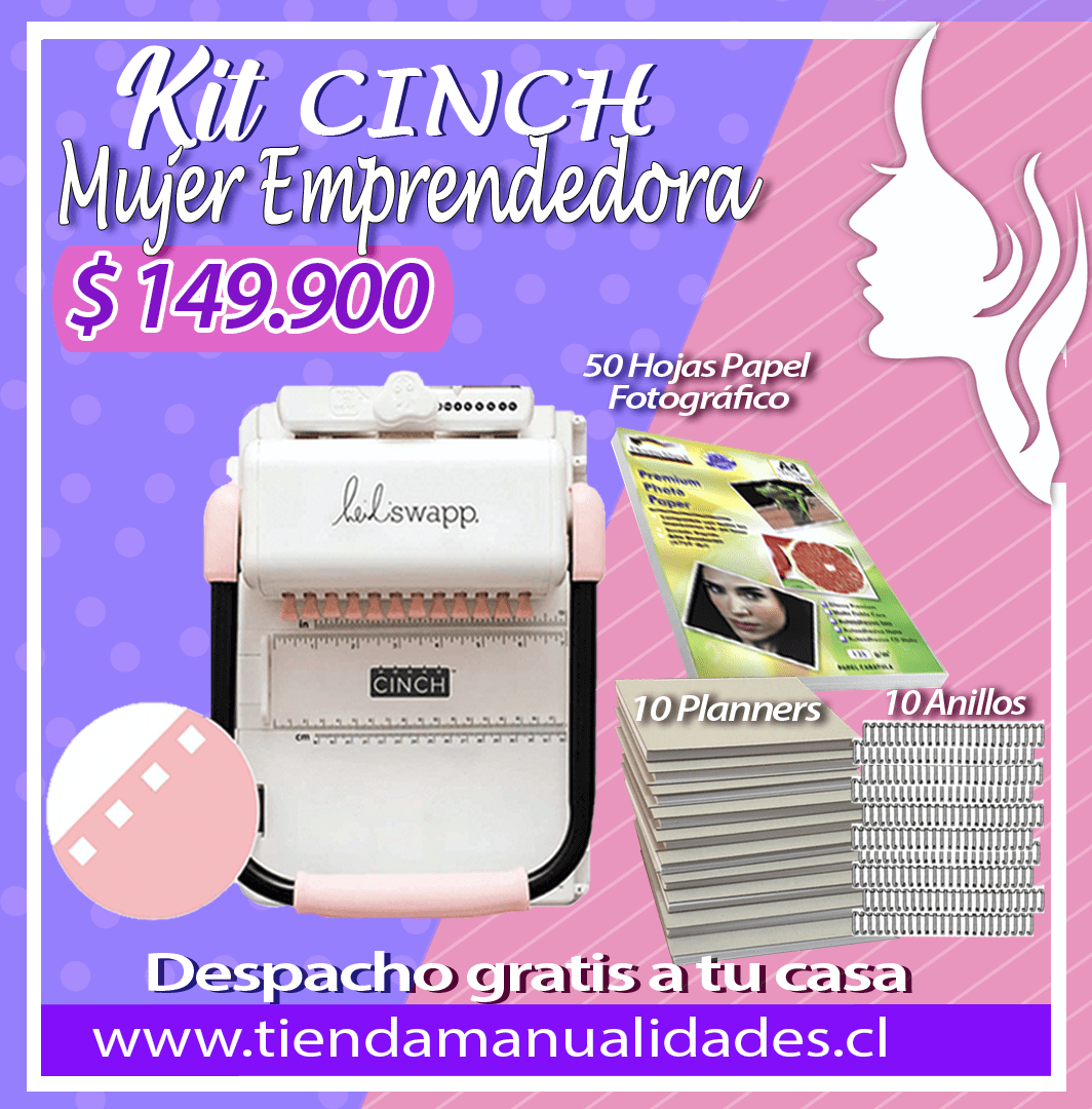 CH110 KIT CINCH CUADRADA + PAPEL FOTOGRÁFICO + 10 PLANNER