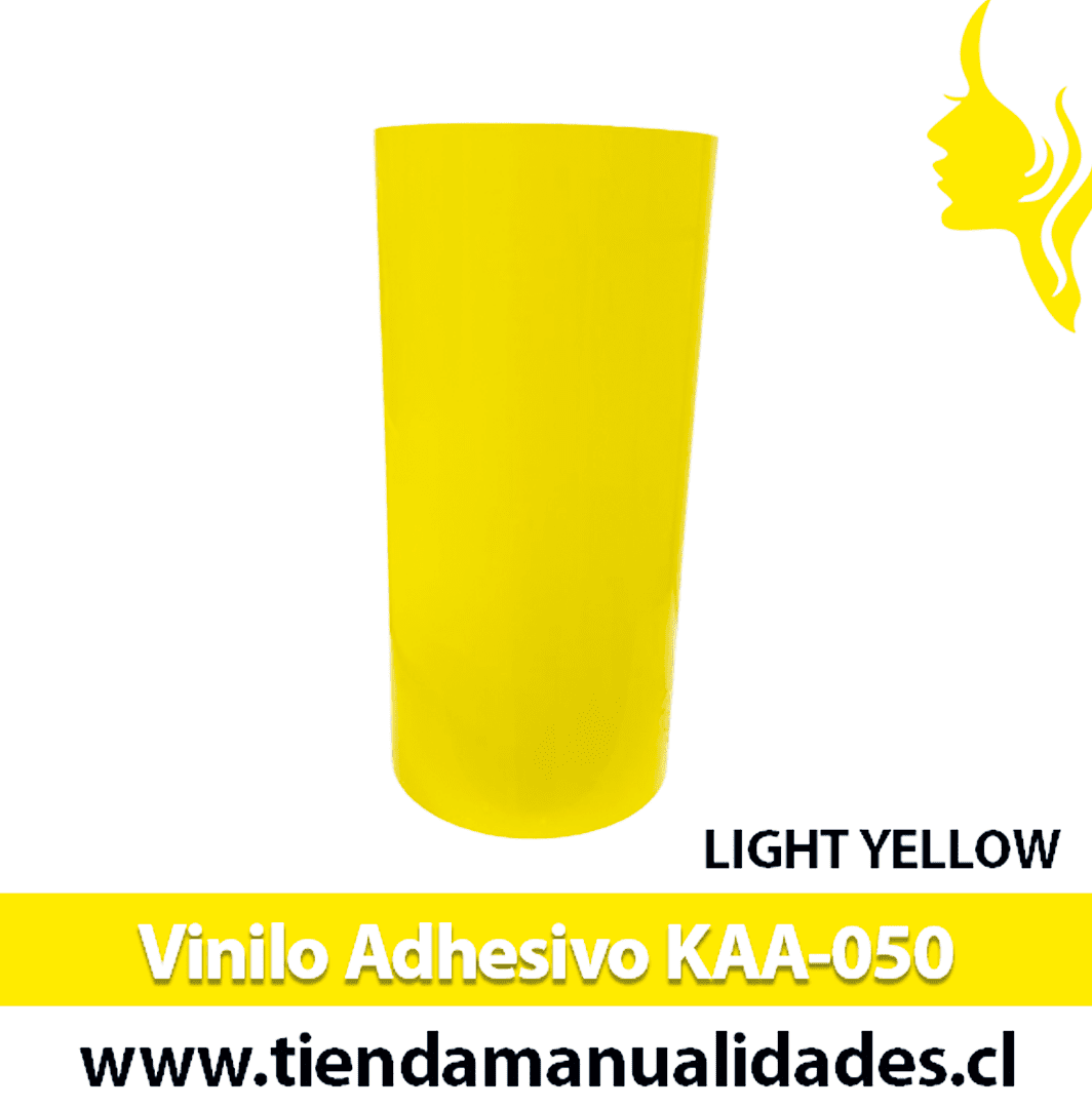 KAA-050 Vinilo Adhesivo Decorativo  Light Yellow brillante Premium (30cm x 1m largo)