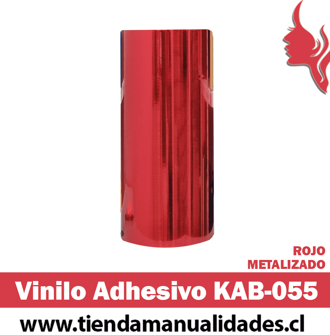 KAB-055 Vinilo Adhesivo Decorativo ROJO METALIZADO Premium (30cm x 1m largo)