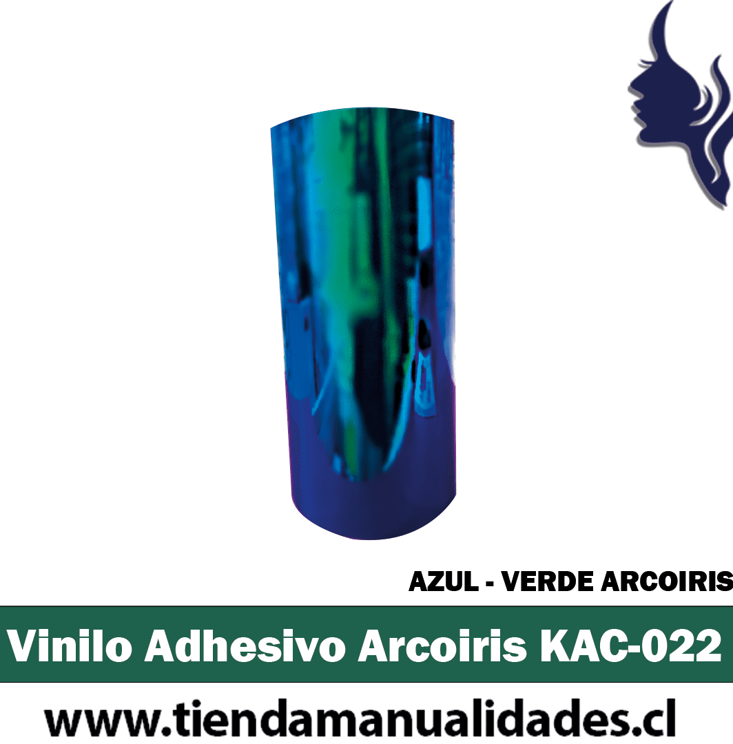 KAC-022 Vinilo Adhesivo Decorativo ARCOIRIS AZUL-VERDE  Premium (30cm x 1m largo)