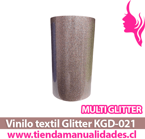 KDG-021_Vinilo Textil Glitter Multi Glitter  ( 1 m de largo x 25 cm ancho )