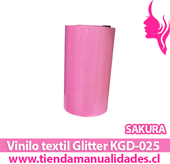 KDG-025_Vinilo Textil Glitter Sakura   ( 1 m de largo x 25 cm ancho )