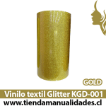 KDG-001_Vinilo Textil Glitter Gold   ( 1 m de largo x 25 cm ancho )