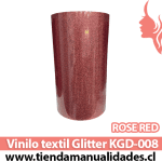 KDG-008_Vinilo Textil Rose Red   ( 1 m de largo x 25 cm ancho )