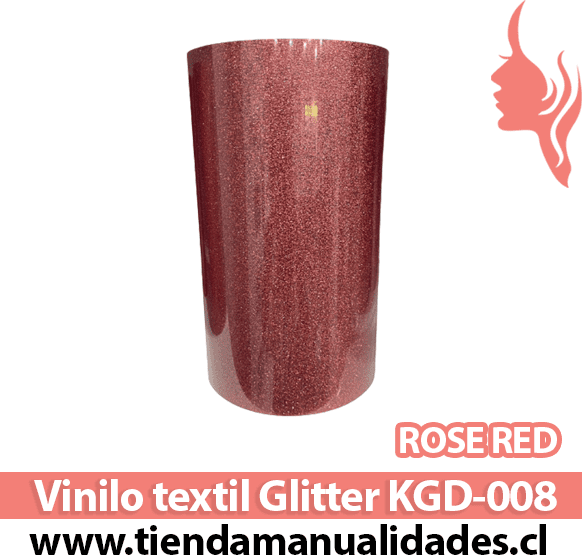 KDG-008_Vinilo Textil Rose Red   ( 1 m de largo x 25 cm ancho )