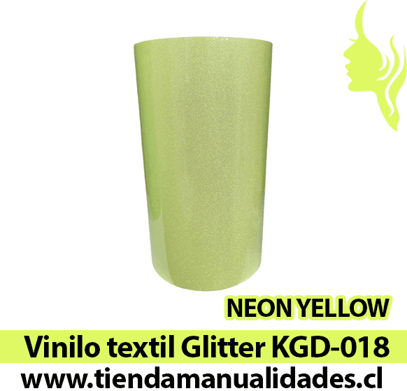 KDG-018_Vinilo Textil Neon Yellow  ( 1 m de largo x 25 cm ancho )