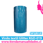 KDG-019_Vinilo Textil Sky Blue  ( 1 m de largo x 25 cm ancho )