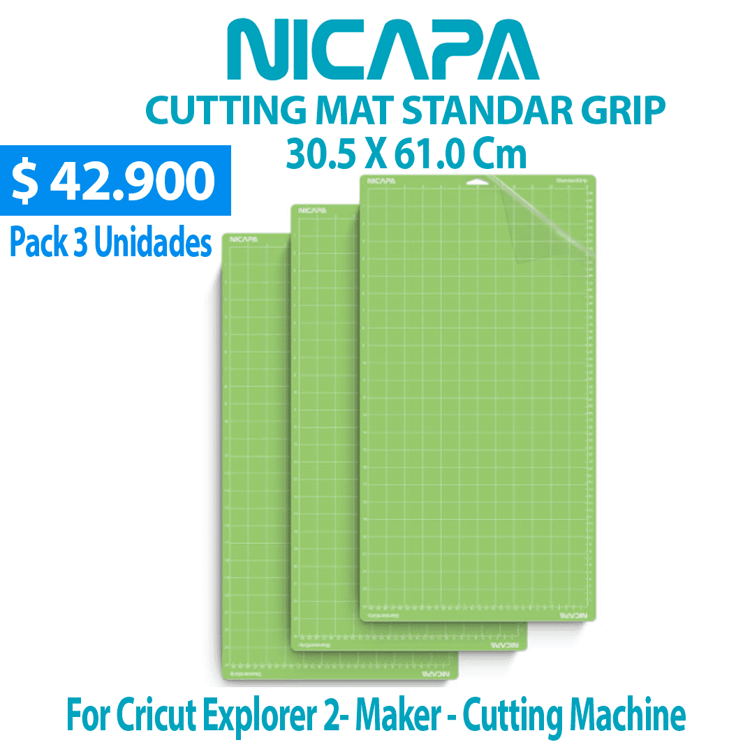 NI-C02 Set Mat Corte NICAPA 30.5 x 61 Cm, For Cricut Maker y Explorer2