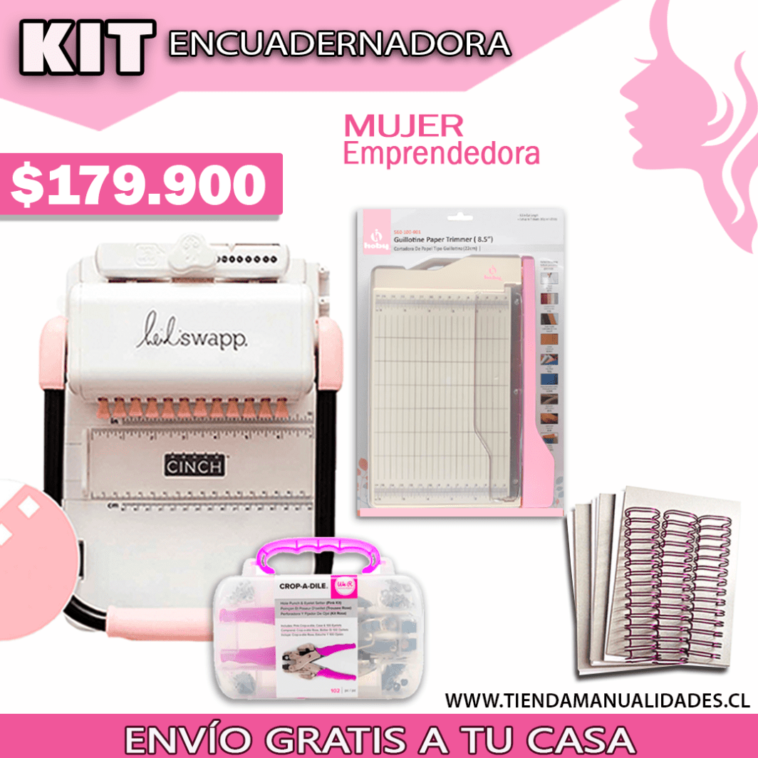 CH135 KIT CINCH CUADRADA + CROP A DILE + MINI GUILLOTINA HOBY 20X28CM