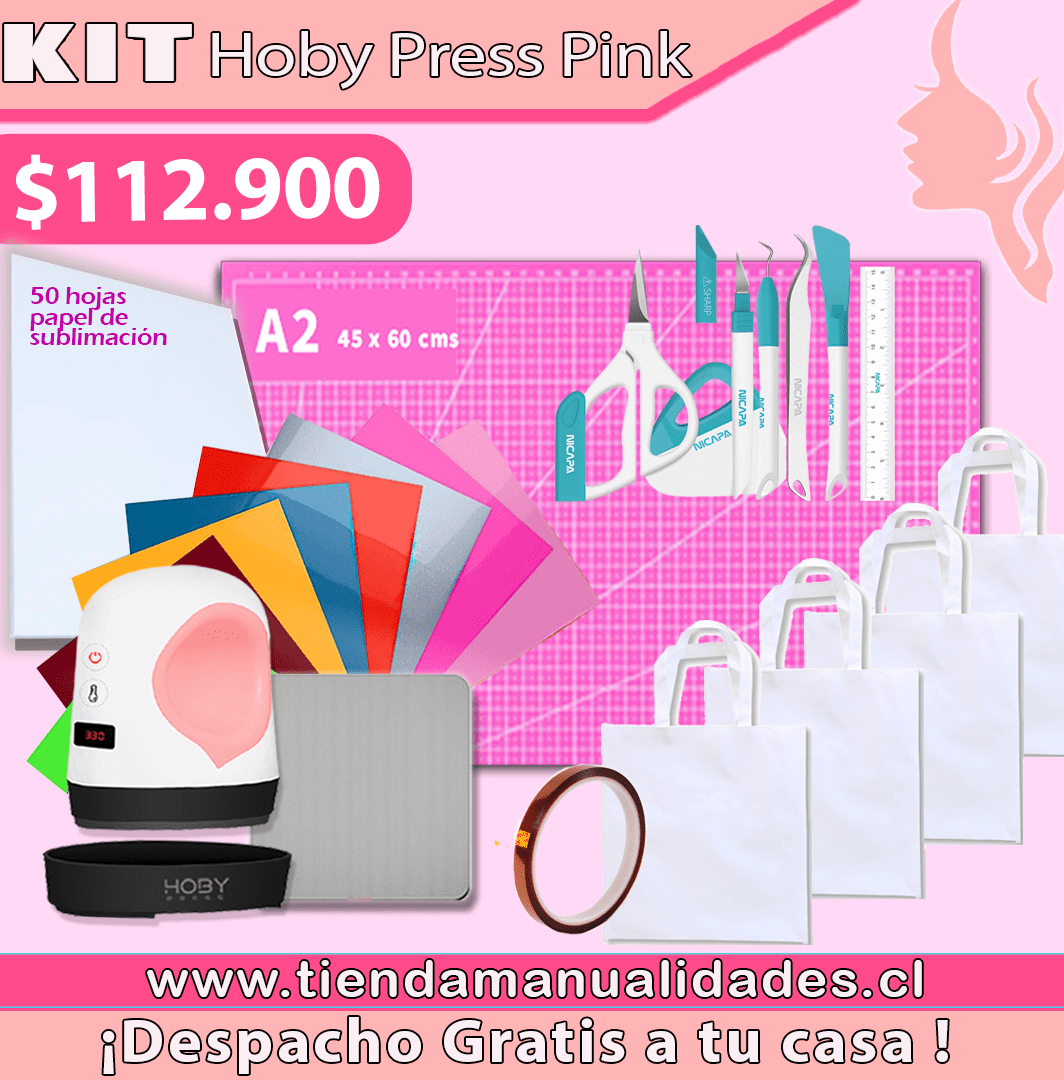 ES105 Kit Estampadora Mini HobyPress Rosa - Envío gratis - ENTREGA INMEDIATA