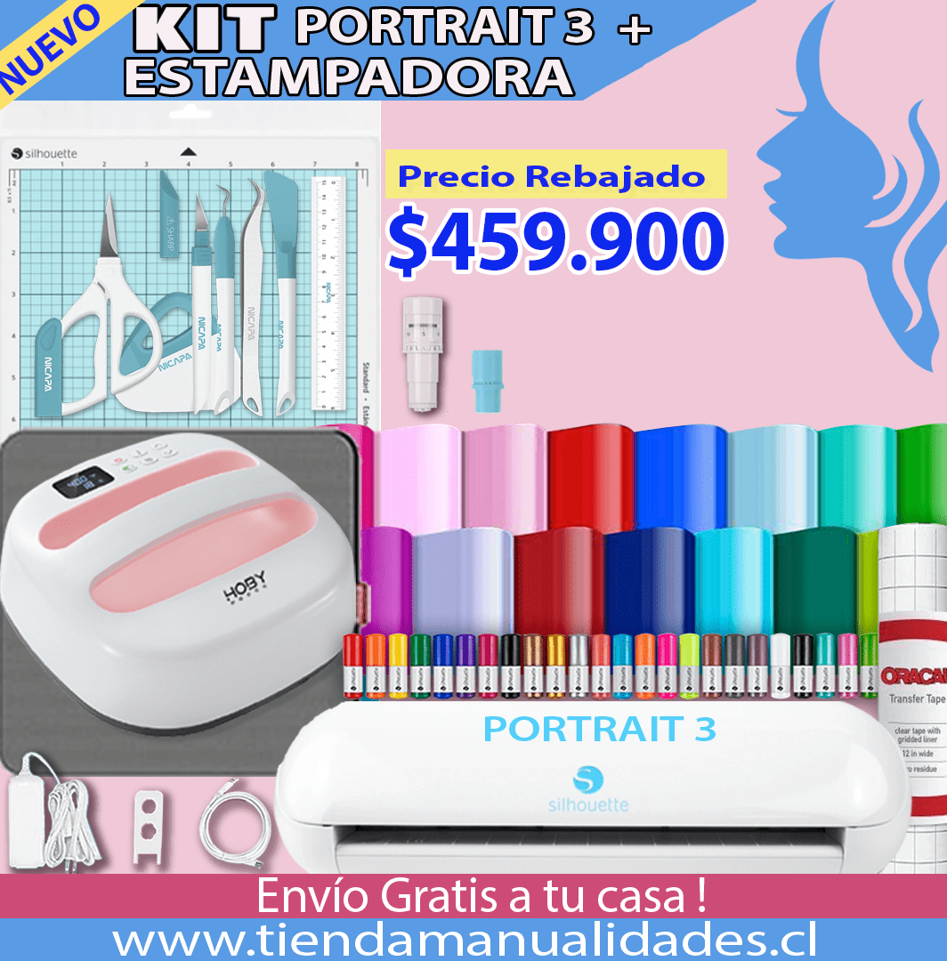 APY-56P Kit Silhouette Portrait 3 Estampadora Hoby 24x24cm - ENTREGA INMEDIATA