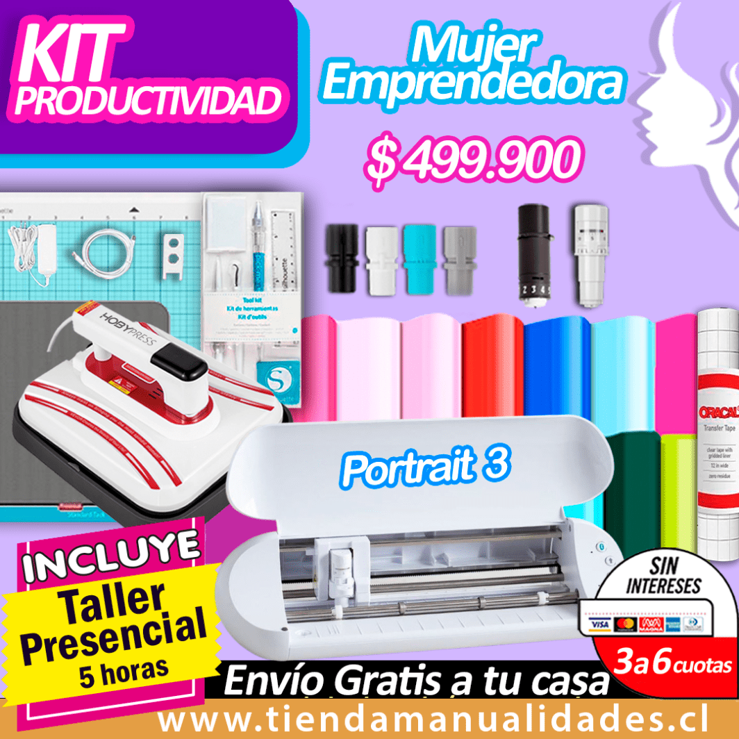 0KPM-TM03 Kit Silhouette Portrait 3 +TALLER Productividad Presencial - Entrega Inmediata