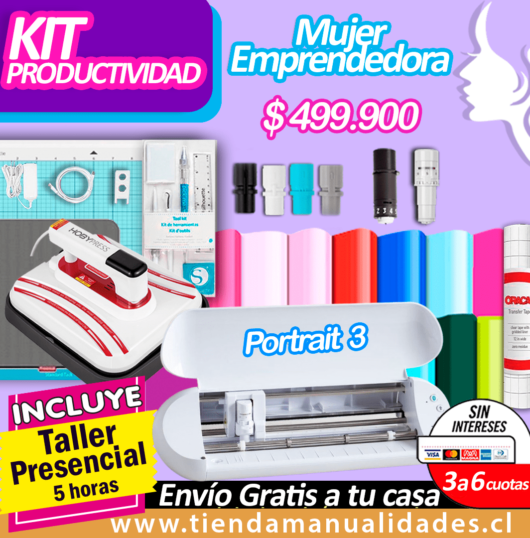 0KPM-TM03 Kit Silhouette Portrait 3 +TALLER Productividad Presencial - Entrega Inmediata
