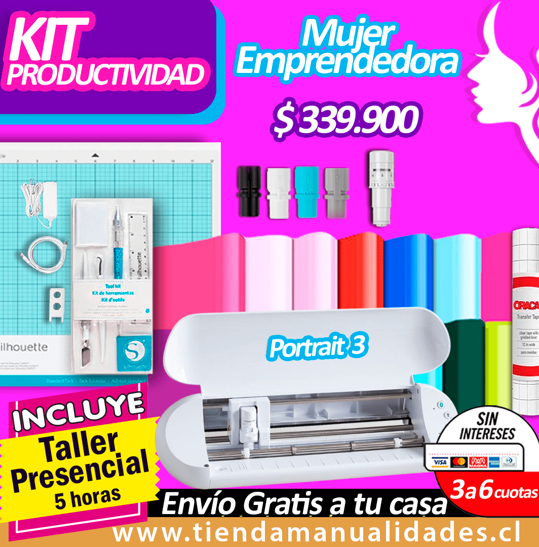 0KPM-TM01 Kit Silhouette Portrait 3 +TALLER Productividad Presencial - Entrega Inmediata