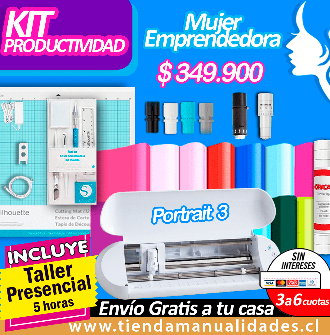 0KPM-TM02 Kit Silhouette Portrait 3 +TALLER Productividad Presencial - Entrega Inmediata