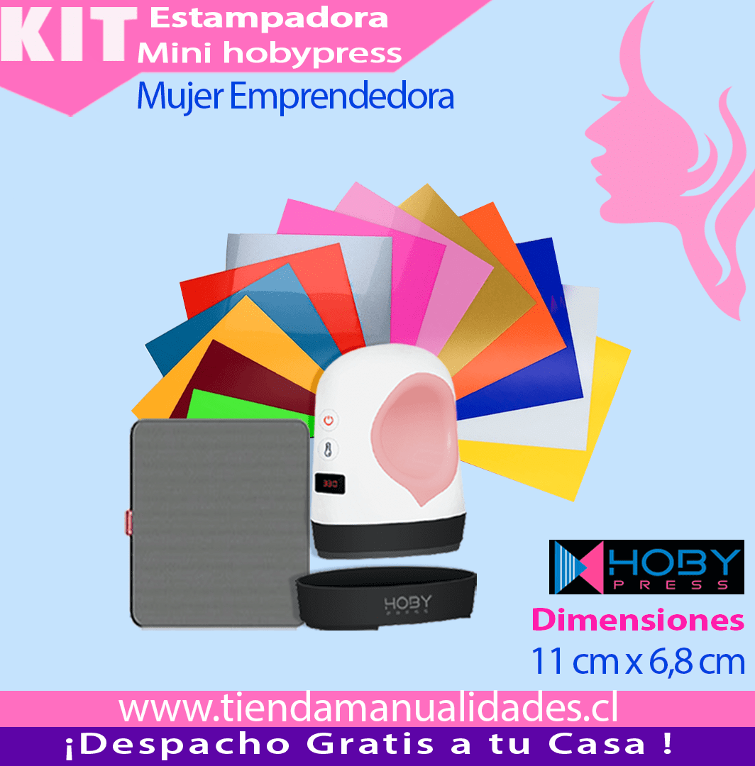 ES100 Kit Estampadora Mini HobyPress Rosa -Envío gratis - Entrega Inmediata
