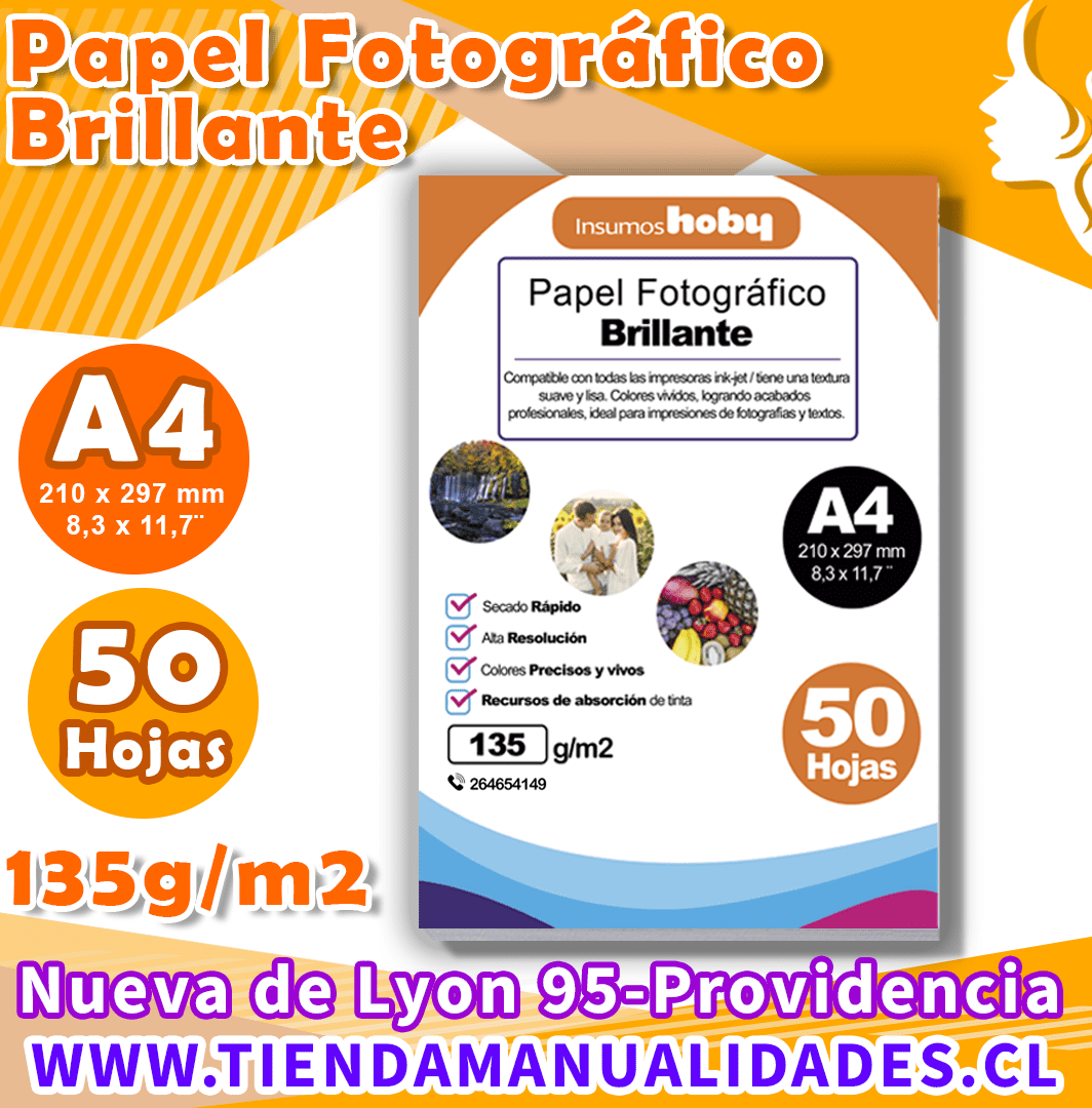 AIP-02 PAPEL FOTOGRÁFICO GLOSSY 135 gr / A4 - 50 Hojas - ENTREGA INMEDIATA