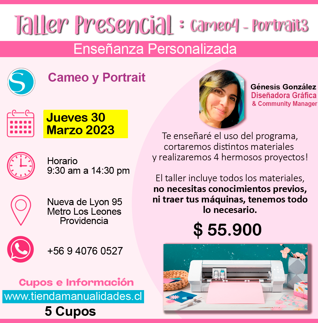 0054 Taller Presencial: Cameo 4 – Portrait 3-- JUEVES 30 DE MARZO 2023 -- NUEVA DE LYON 95
