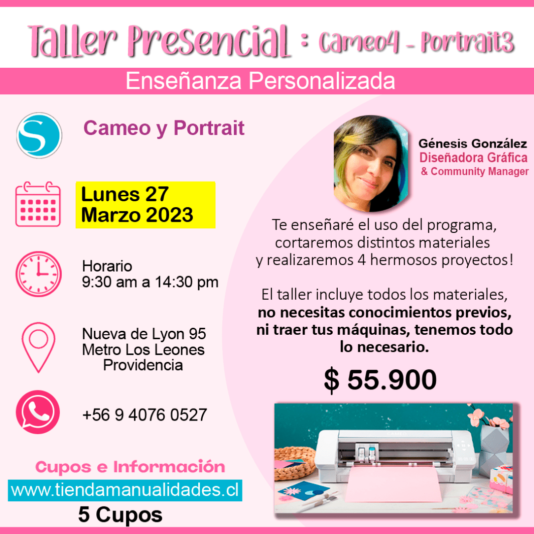 0047 Taller Presencial: Cameo 4 – Portrait 3-- LUNES 27 DE MARZO 2023 -- NUEVA DE LYON 95
