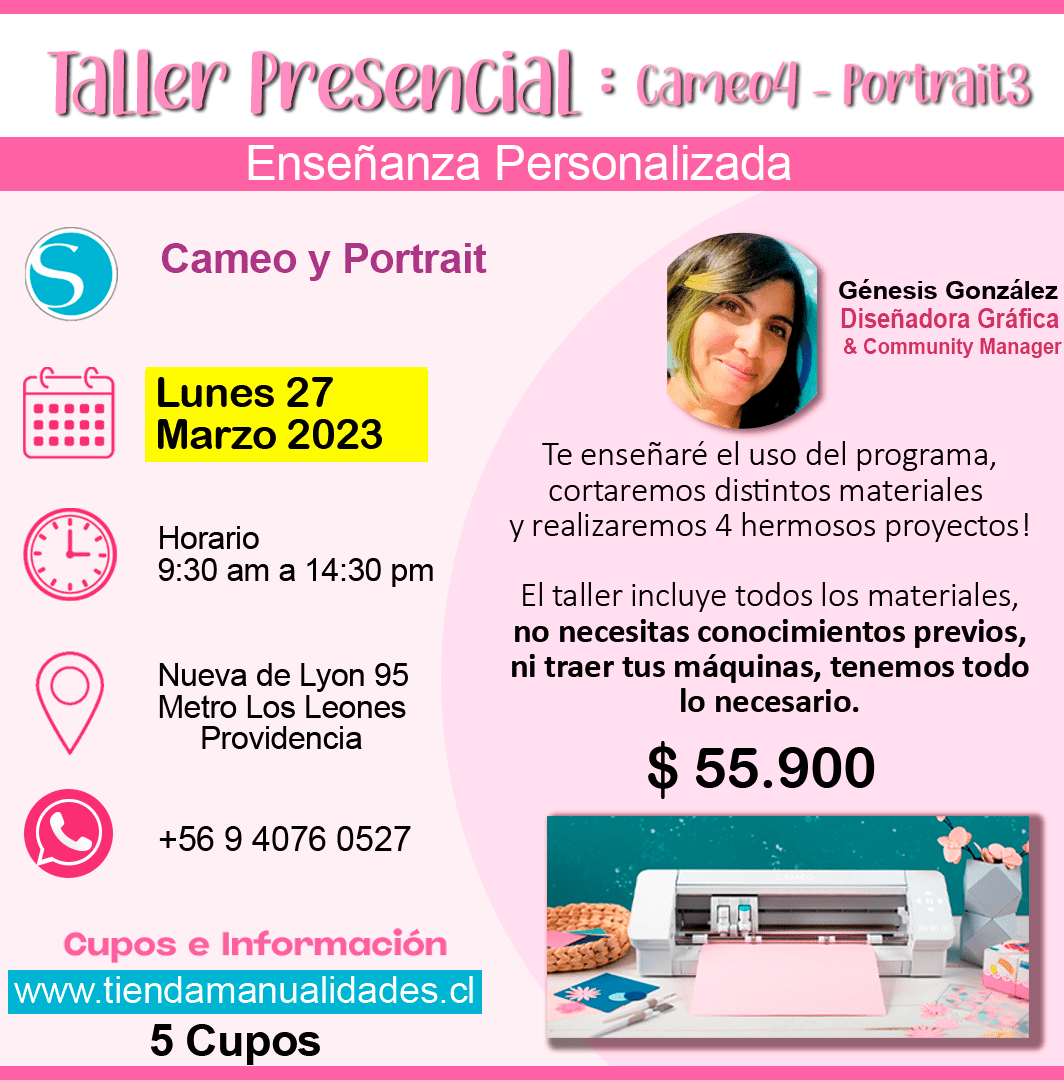 0047 Taller Presencial: Cameo 4 – Portrait 3-- LUNES 27 DE MARZO 2023 -- NUEVA DE LYON 95