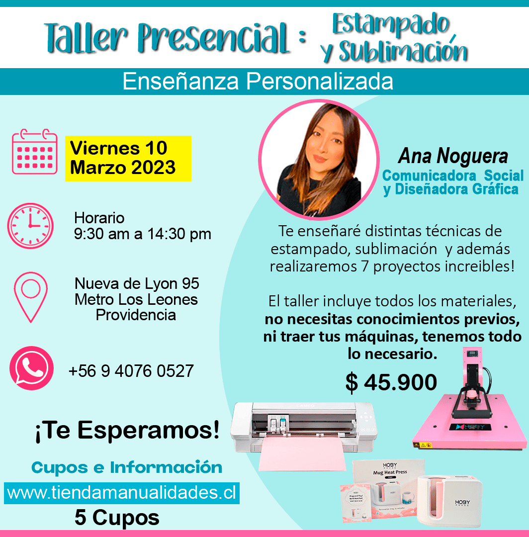 0026 Taller Presencial: ESTAMPADO Y SUBLIMACIÓN- VIERNES 10 Marzo 2023 -- NUEVA DE LYON 95