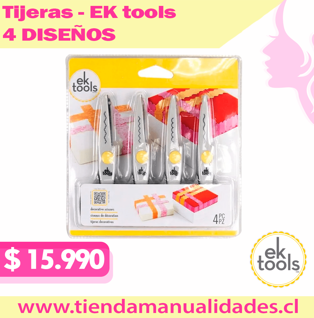 PACK DE 4 TIJERAS DECORATIVAS EK TOOLS