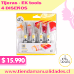 PACK DE 4 TIJERAS DECORATIVAS EK TOOLS