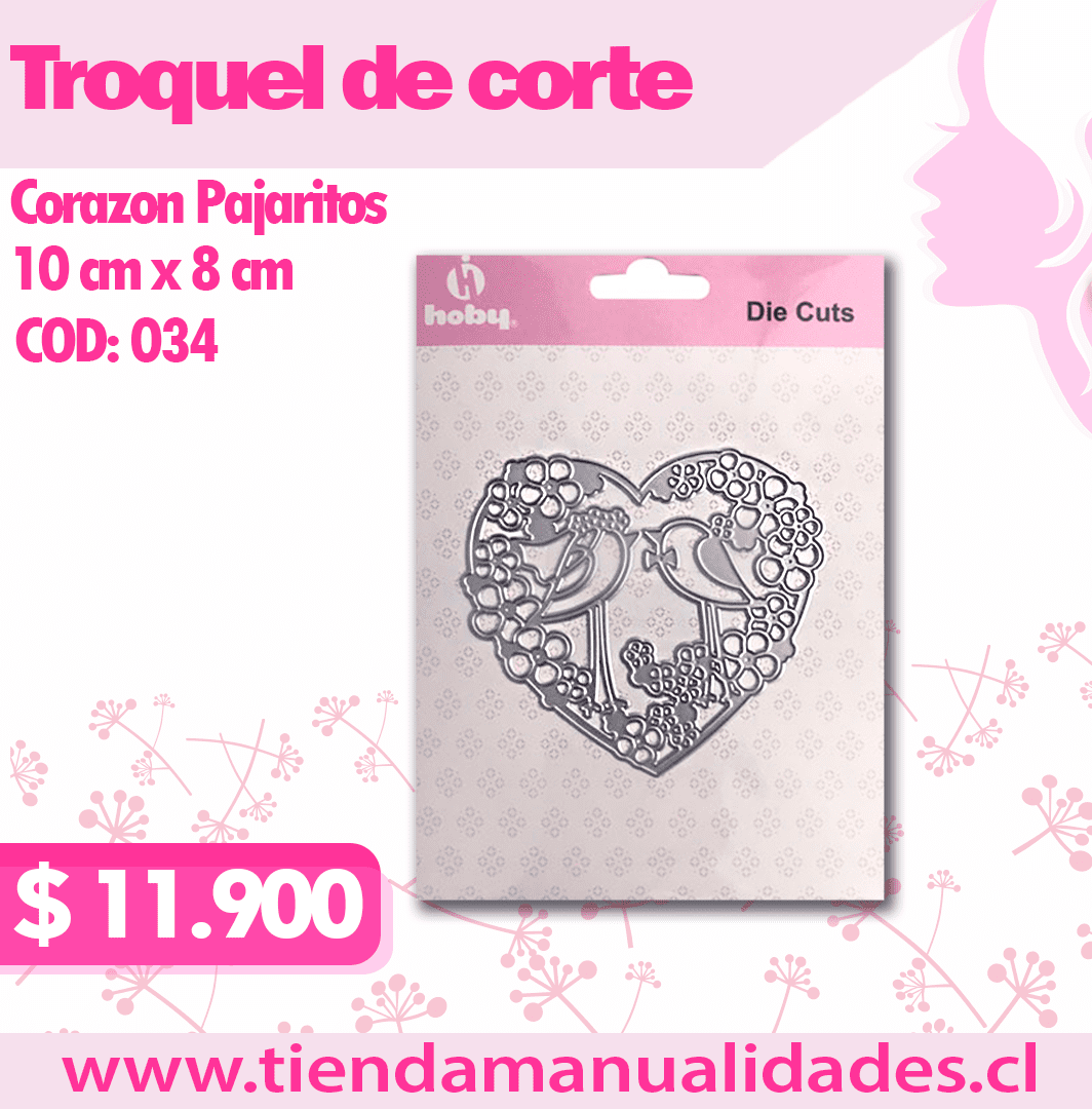 TH-01 - COD 034- Troquel Corazón Pajarito HOBY -ENTREGA INMEDIATA