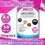 AIP-05 PAPEL FOTOGRÁFICO ADHESIVO GLOSSY 135 gr / A4 - 50 Hojas - ENTREGA INMEDIATA