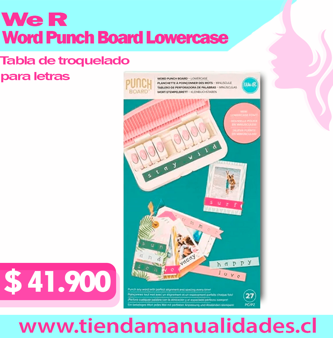 We R memory Keepers -Word Punch Board Lowercase-661437