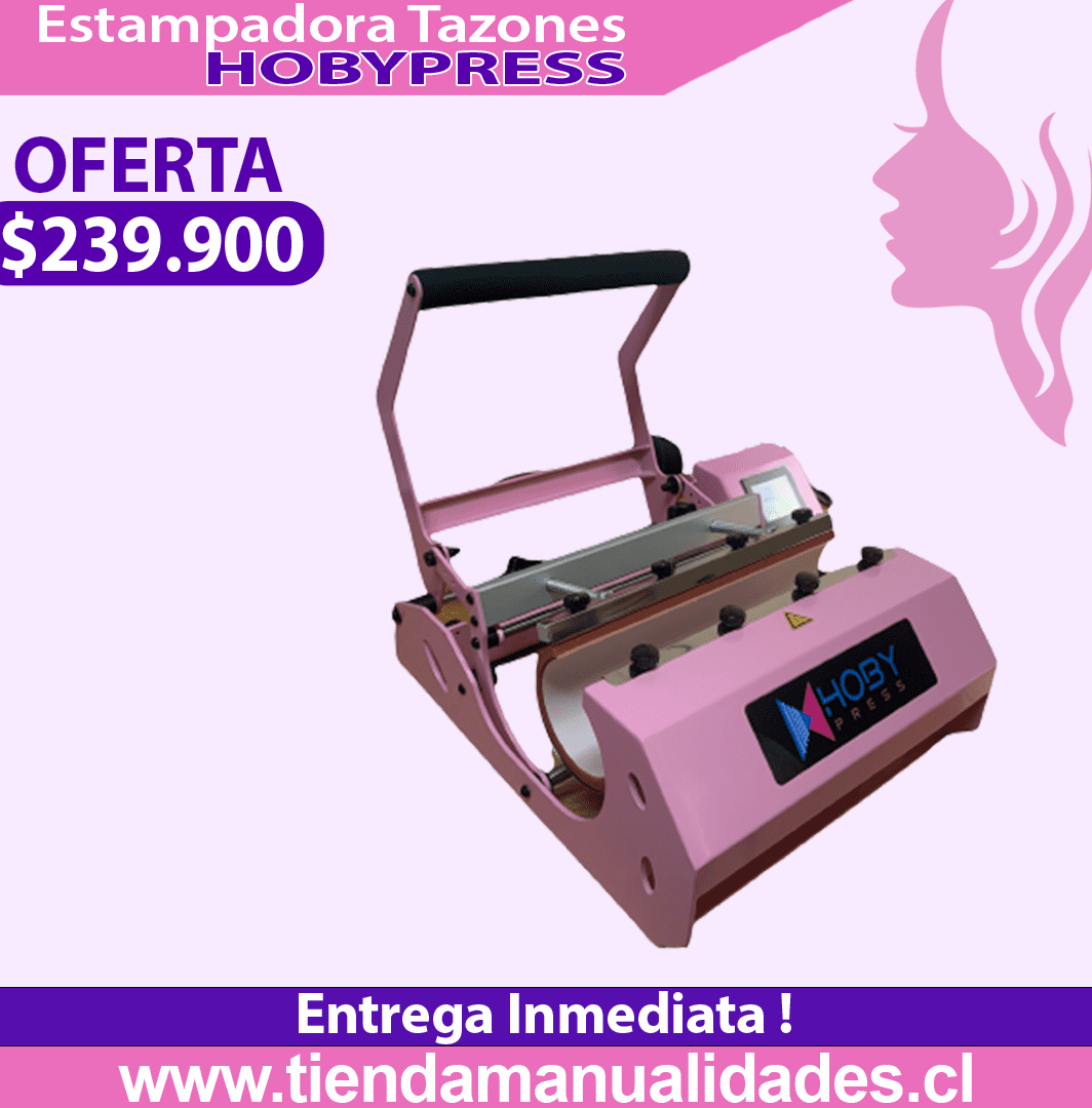 ES135 Estampadora de Tazones HobyPress Max Pink - Entrega Inmediata