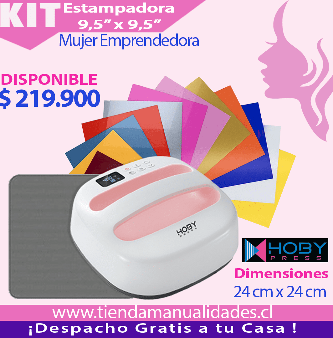 ES115 Kit Estampadora HobyPress Pink 24x24 cms - Envío gratis - Entrega Inmediata