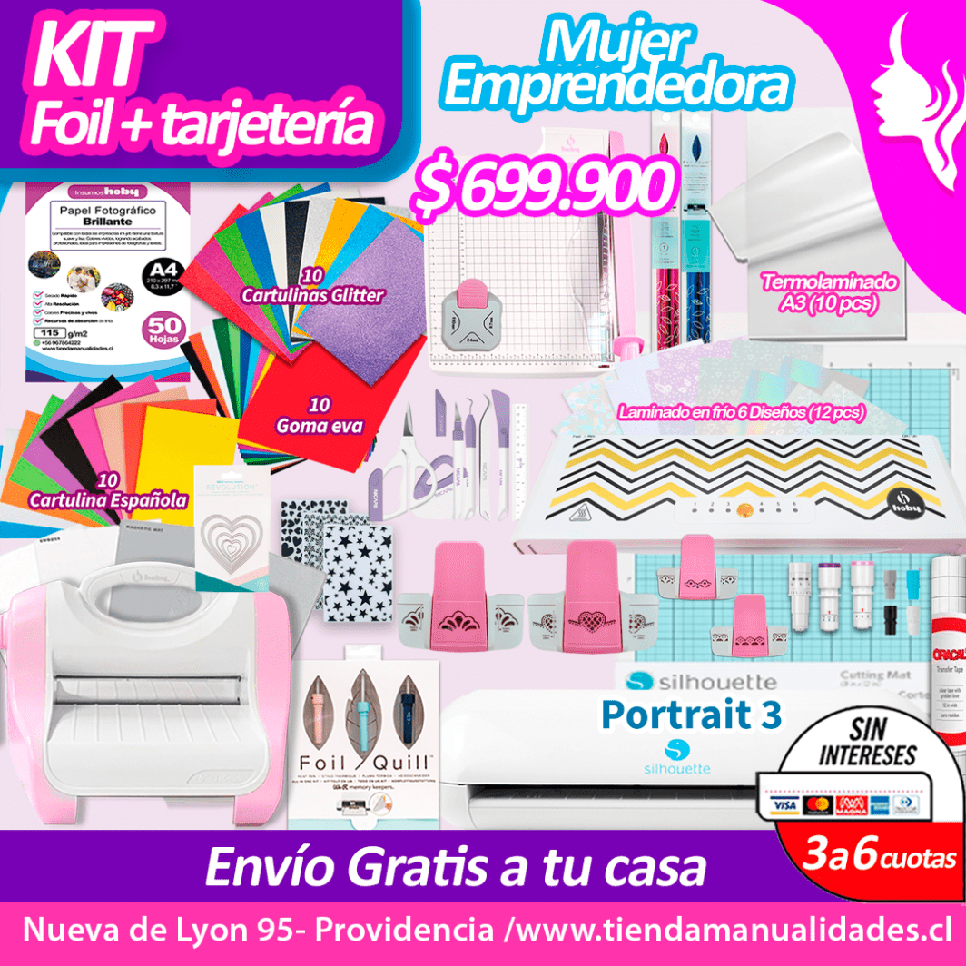 KFT-02 Kit Silhouette Portrait 3+ FOIL+TARJETERÍA - Entrega Inmediata