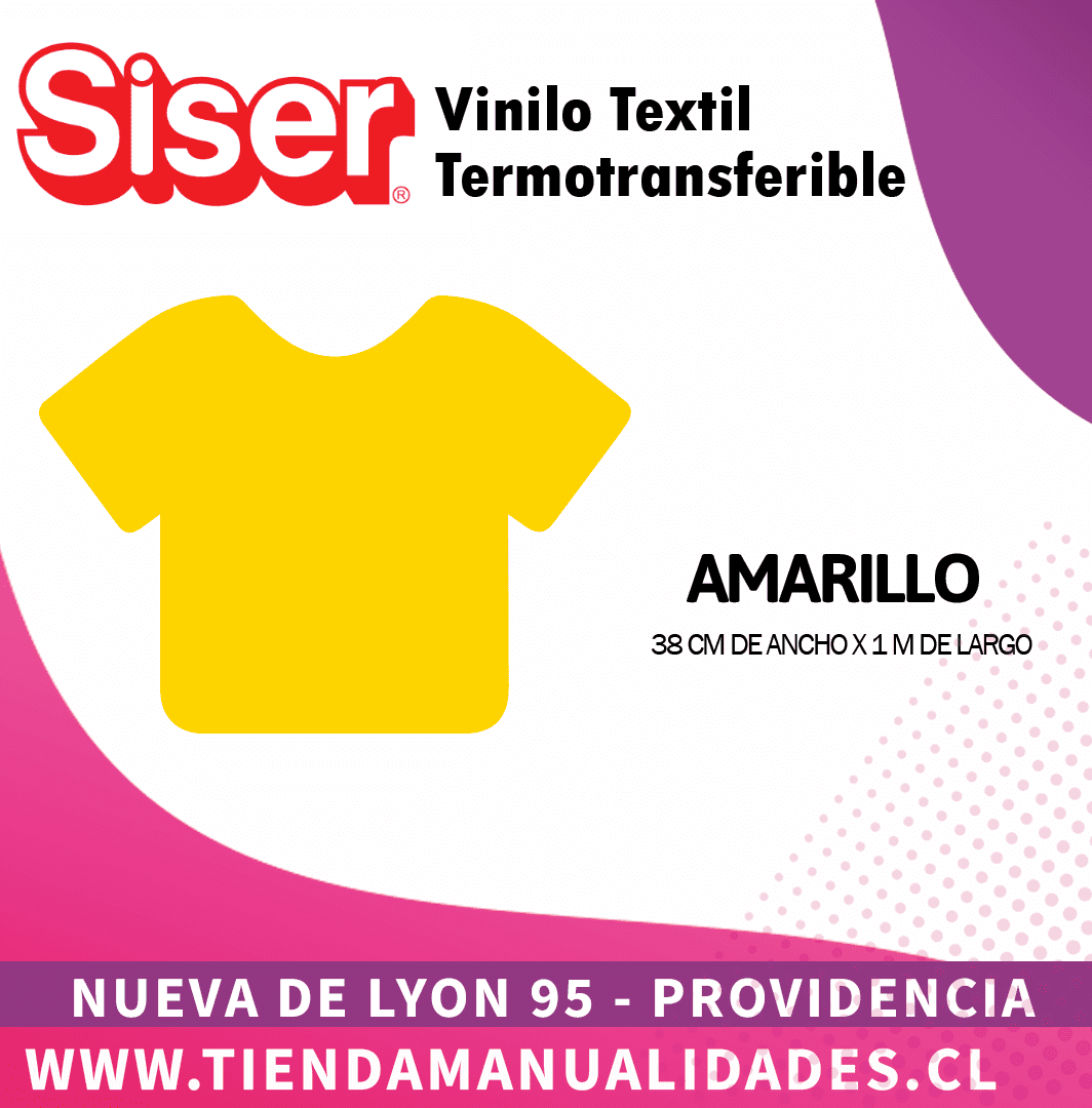19 _Vinilo Textil SISER / AMARILLO ( 38 CM X 1 M )