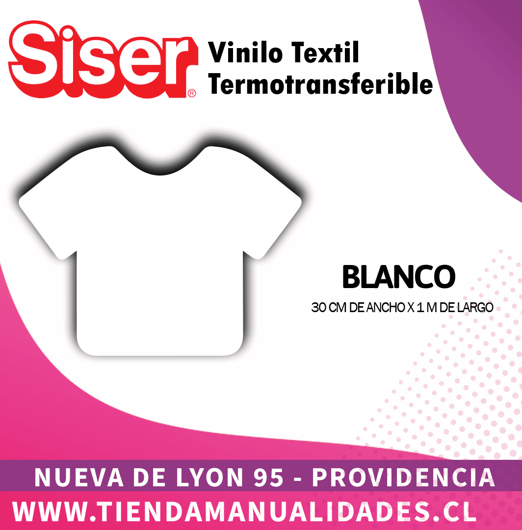 16 _Vinilo Textil SISER / WHITE - BLANCO ( 30 CM X 1 M )