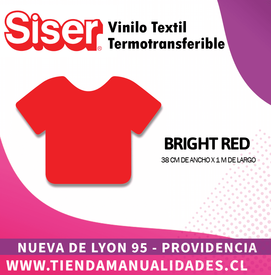 12 _Vinilo Textil SISER / BRIGHT RED ( 38 CM X 1 M )