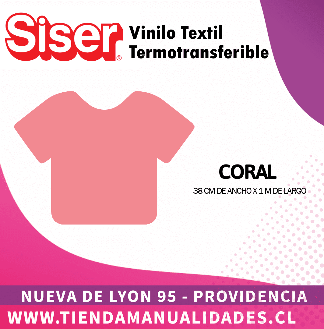 23 _Vinilo Textil SISER / CORAL ( 38 CM X 1 M )