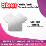04 _Vinilo Textil SISER / GLITTER WHITE ( 50 CM X 1 M )