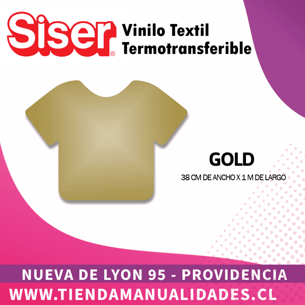 06 _Vinilo Textil SISER / GOLD ( 38 CM X 1 M )